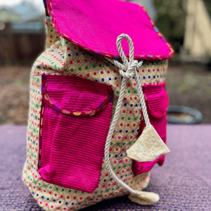 Backpack pink pattern design 03